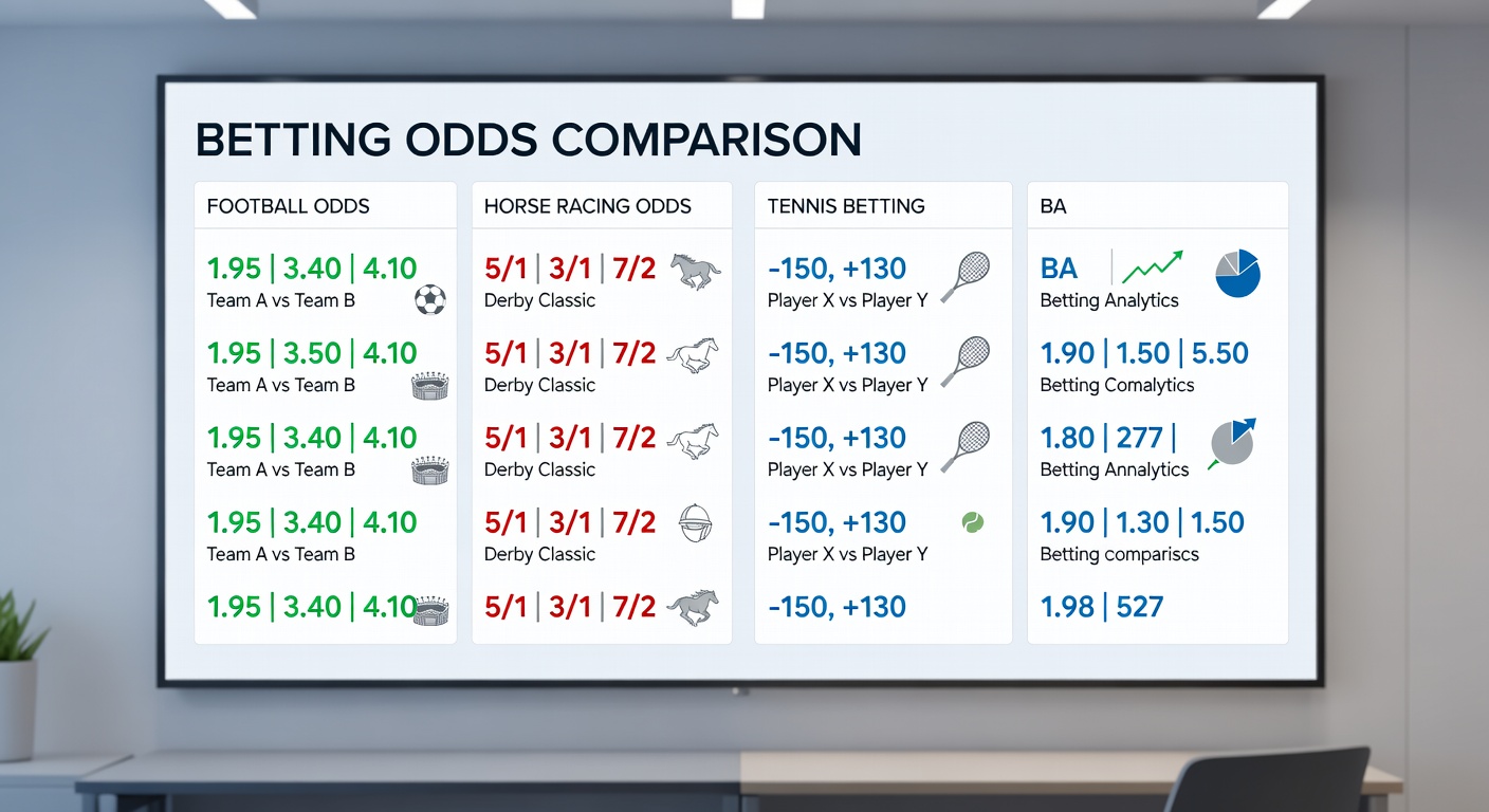 Horse racing at Aintree under rainy skies, with jockeys navigating muddy tracks amid shifting odds