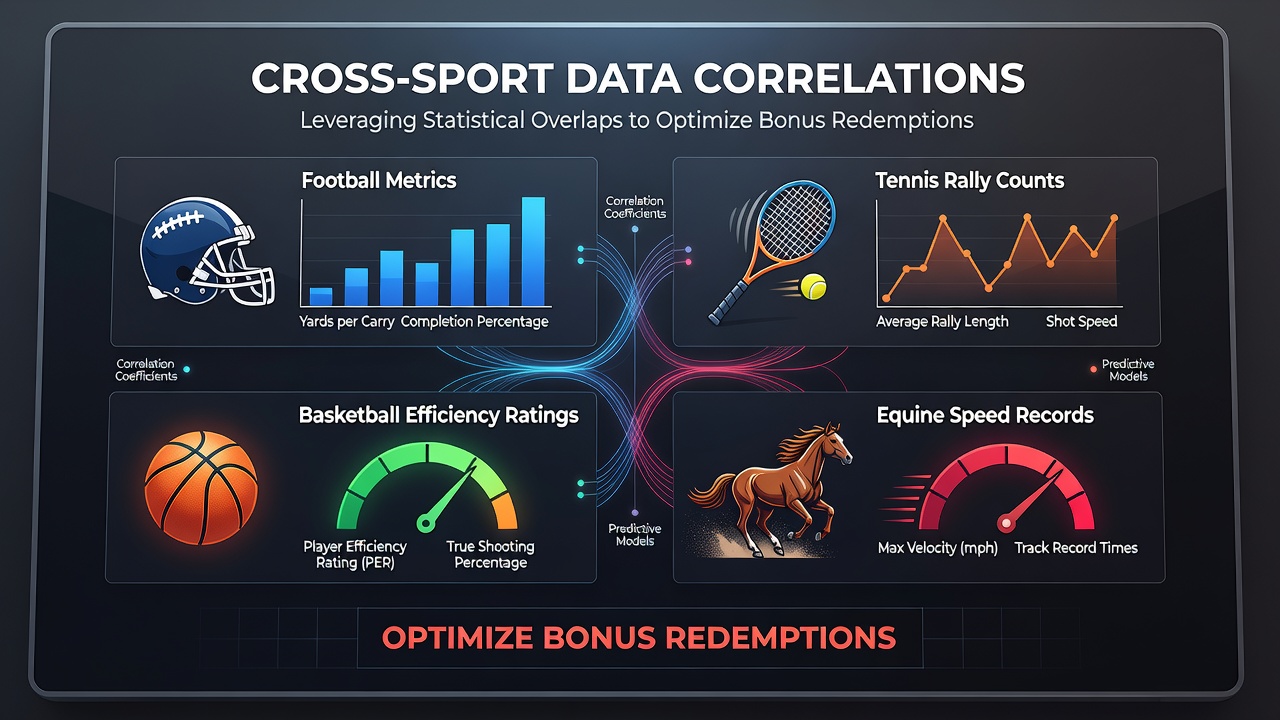 Visual representation of cross-sport statistical data overlaps including football metrics, tennis rallies, basketball ratings and horse speed records