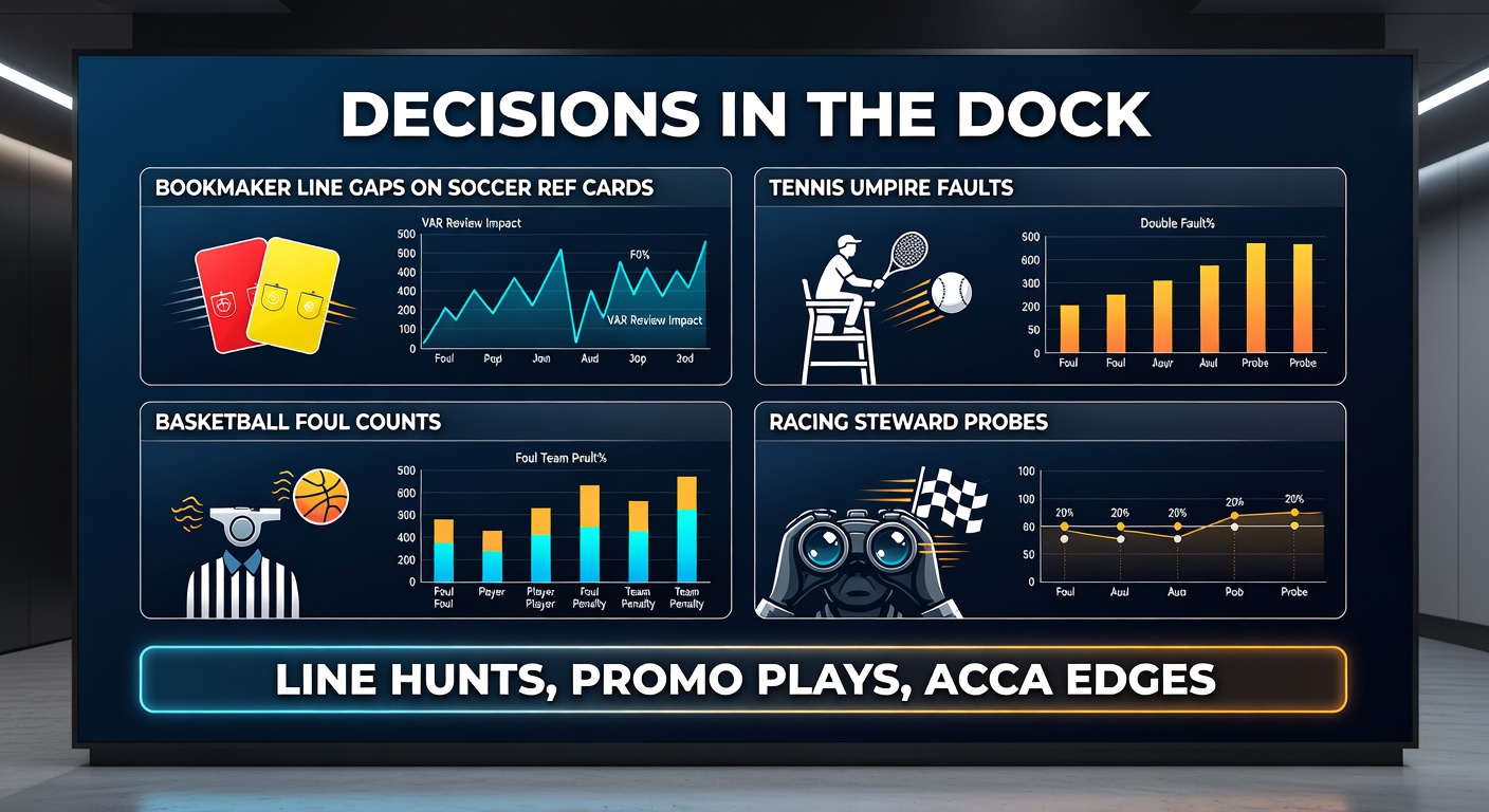 Bookmaker screens displaying varying lines on referee cards in a soccer match, highlighting discrepancies across platforms