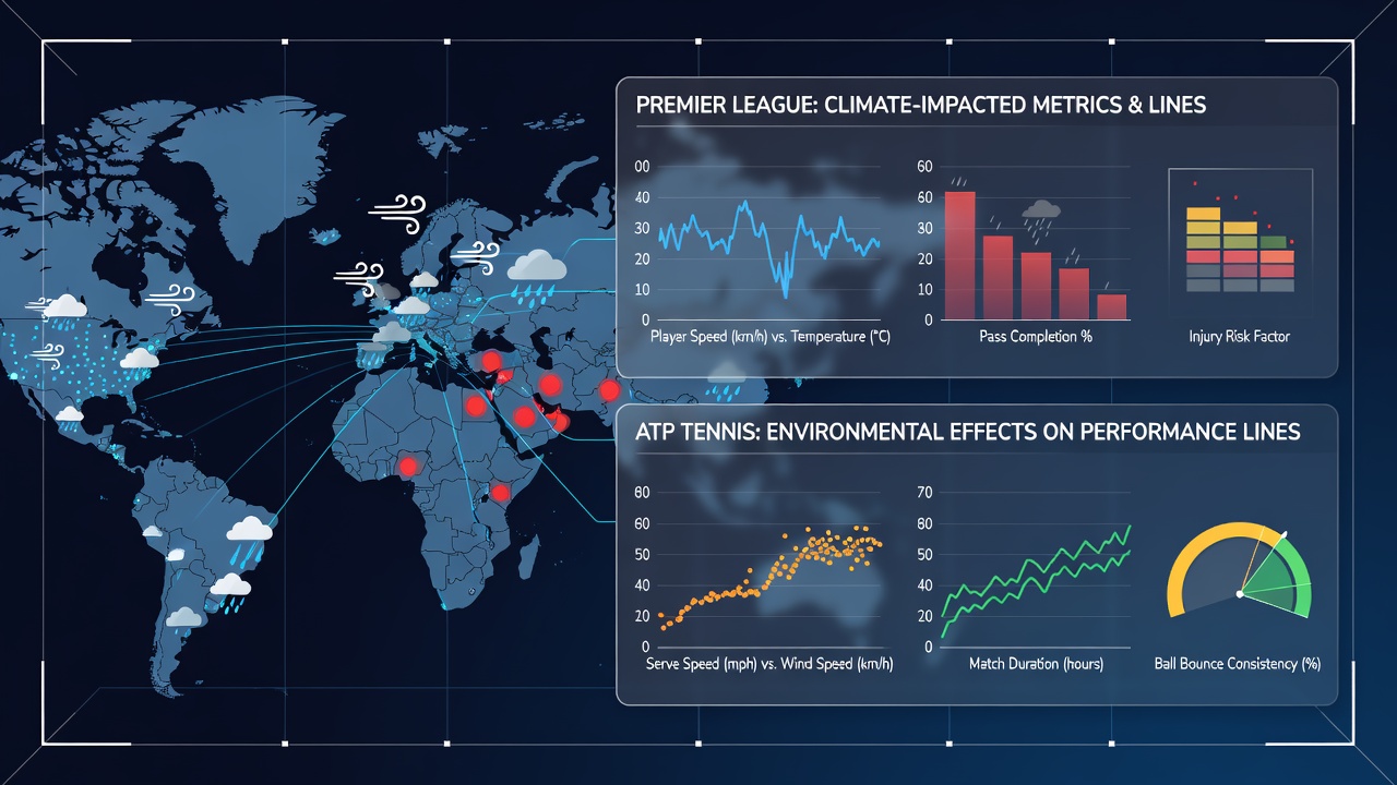 Detailed charts of humidity and heat index data overlaid on NBA arenas and Derby racecourses with line movement indicators