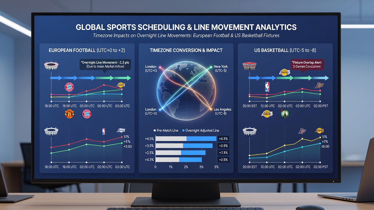 Split-screen graphic showing overnight betting line changes for football and basketball alongside promotional bonus banners from multiple platforms