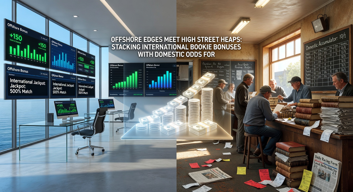Dynamic graphic showing basketball hoops with overlaid odds lines from offshore books merging into high street bonus stacks, illustrated with NBA playoff scenarios and Euroleague highlights