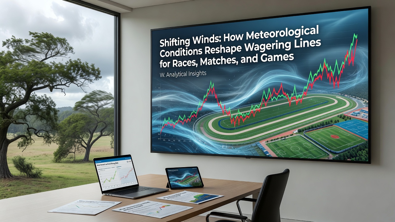 Bookmaker interfaces displaying adjusted odds during changing weather conditions for multiple sports