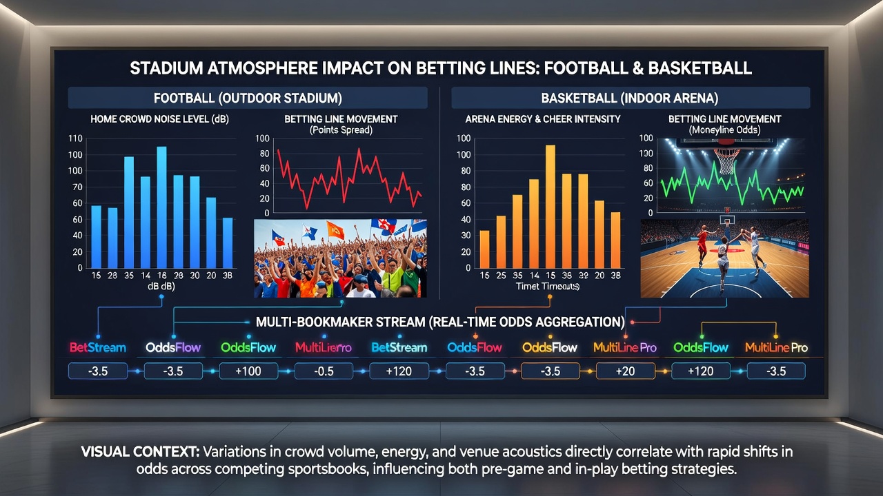 Basketball arena atmosphere driving divergent totals and prop lines used in cross-bookmaker promotional credit plays