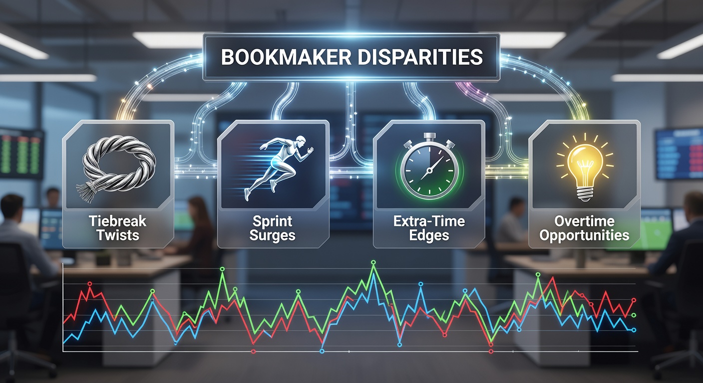 Runners in a dramatic track sprint surge crossing the finish line in a photo-finish, illustrating bookmaker odds volatility
