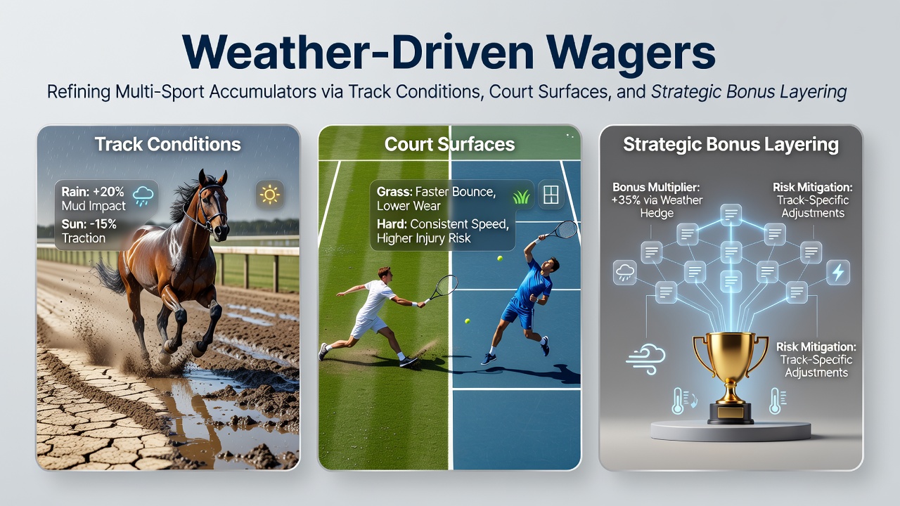 Horse racing track conditions affected by rainfall and temperature changes during a summer meeting
