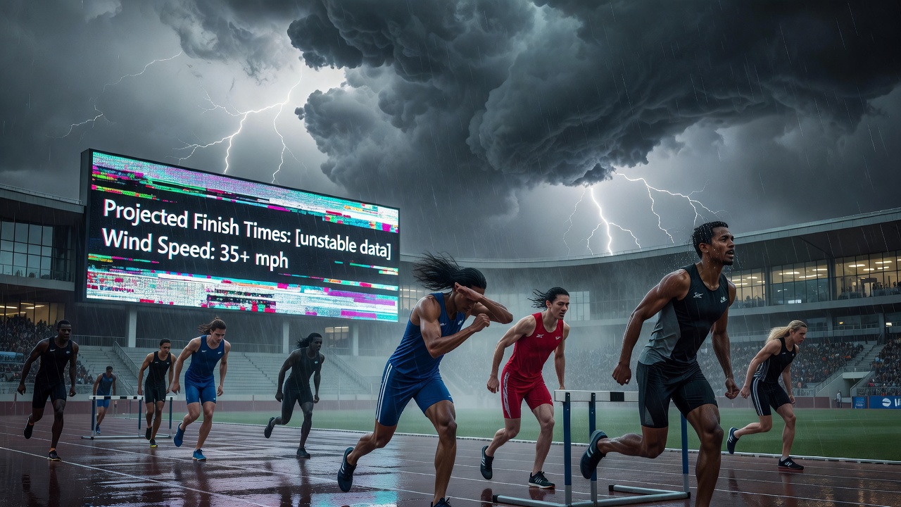 Live betting interface displaying updated odds influenced by weather data on an outdoor sports event